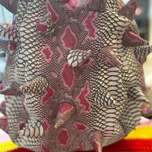 Chic Pink and White Snakeskin Pattern Bag